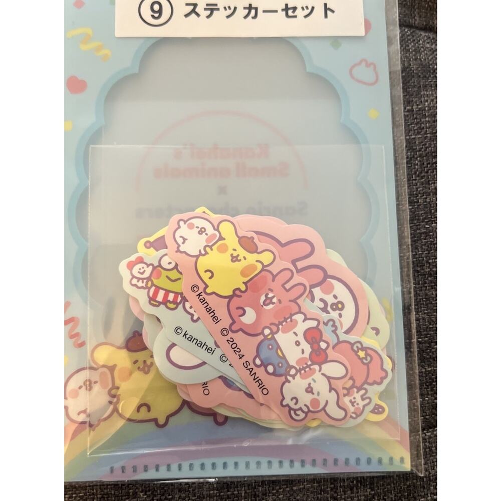 Kanahei’s Small Animals X Sanrio Characters Atari Kuji 13 Piece Sticker Set